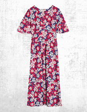 Womens Seasalt Half Sleeve Jersey Maxi Dress Seashore Red Charturax Mix (Defect)