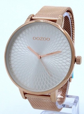 Oozoo Damenuhr Milanaisearmband silber/rose` Ø48mm Mandala Zifferblatt C9726
