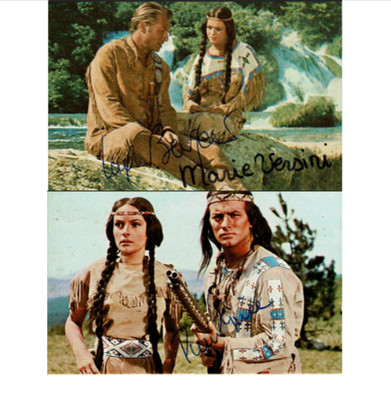Lex Barker Pierre Brice Marie Versini Eikon Autogramm signed Sammelkarte