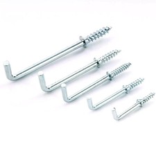 Shouldered Dresser Cup Hooks Screw In L Shape Square Hooks 13-75mm Multi Pack