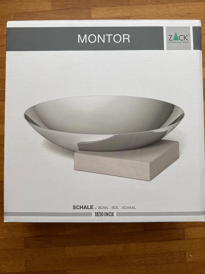 Zack Montor Ciotola Decorativa Acciaio Inox Argento Moderna 28cm - Immagine 2 di 2