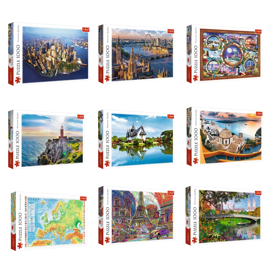 Juegos de rompecabezas Trefl 1000 piezas grandes para adultos construcción de ciudades horizonte monumentos