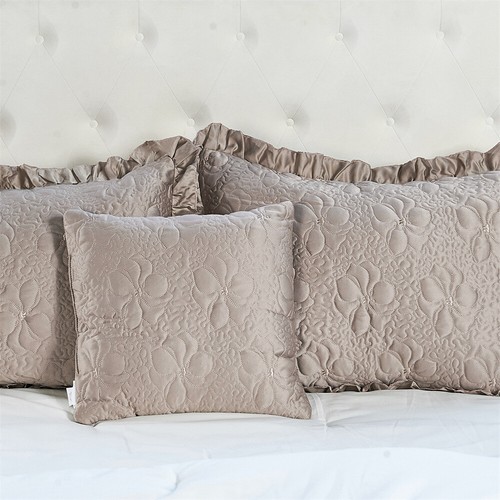 Lux 4Piece Matte Satin Bedding Set Reversible Ruffle Quilted Coverlet Queen/King - Picture 41 of 44