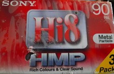 SONY Hi8 HMP P5-90HMP3 90 PAL Video Tape Cassette NEW SEALED x3 Bundle Metal