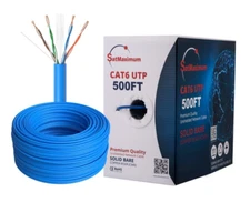 500FT Blue CAT6 Riser 23AWG Ethernet Cable 550MHz CMR Solid Bare Copper Wire