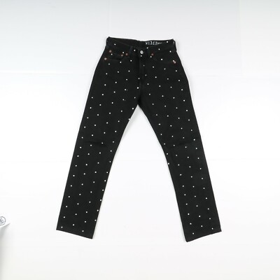 Levi's 501 Customized Damenjeans W27 Regular Hohe Taille Schwarz Mit Punkten