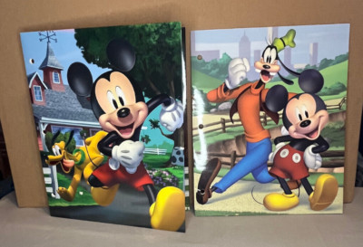 New Disney Junior Set of 2 Folders for 3 Ring Binders - Mickey, Goofy, Pluto