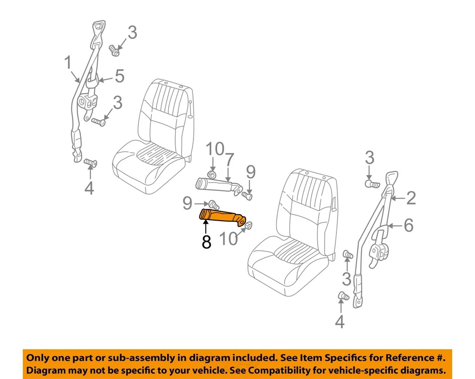 Used Front Left Seat Belt Front fits: 2003 Chevrolet Monte carlo bucket driver b - Imagem 3 de 4