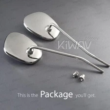 KiWAV mirrors Stan square chrome headlamp side mount fits early BMW R68 R69 R75