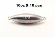 10oz Inline Trolling Torpedo Fishing Sinker - 10 Pieces