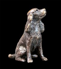 Spaniel Sitting Bronze Miniature (Butler and Peach)
