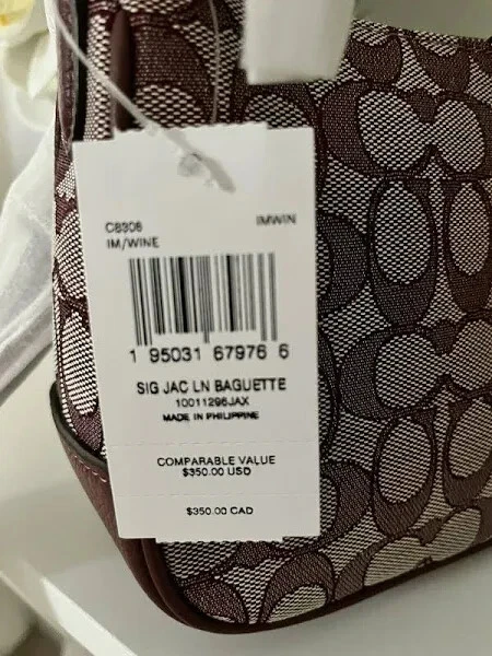 Autentica baguette Coach Lonnie in jacquard firmato