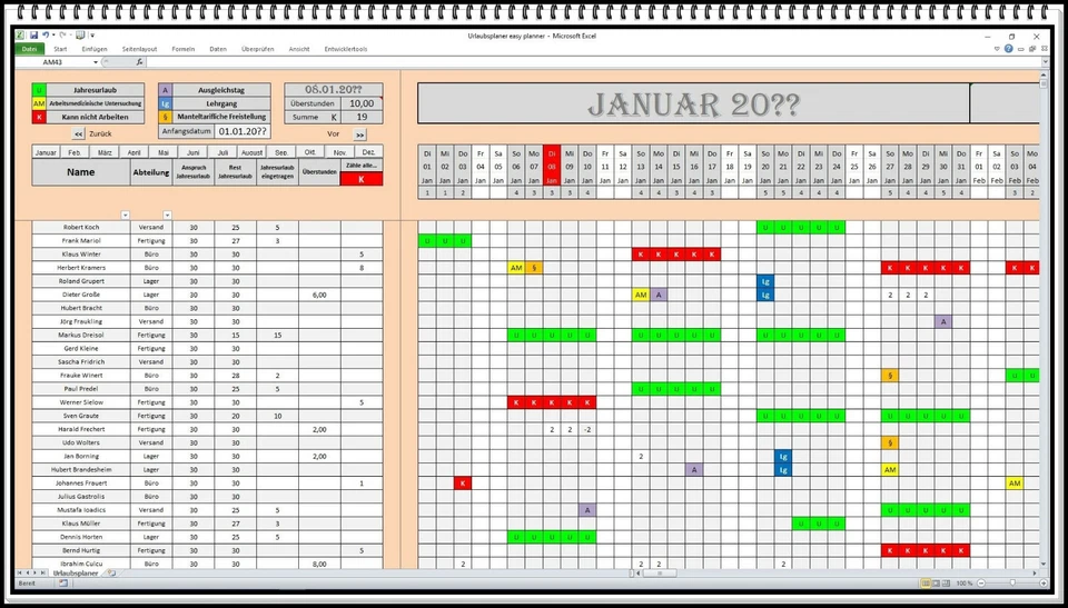 Urlaubsplaner 2026 2027 digitale Planungssoftware für Dienstpläne Einsatzpläne