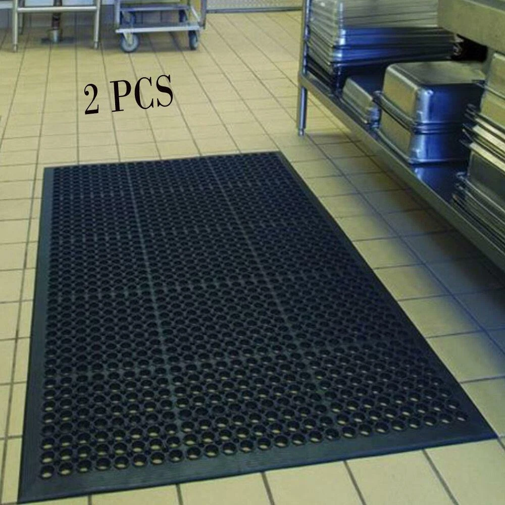 2PCS Anti-Fatigue Floor Mat 36*60 Indoor Commercial Industrial Heavy Duty Use