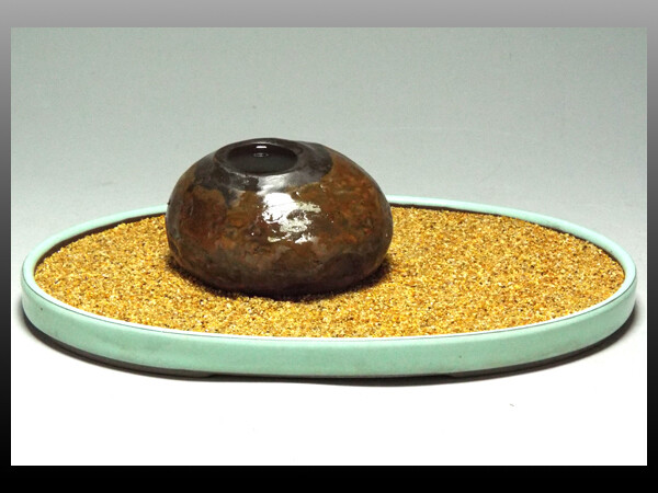 Japanese Vintage Suiseki Water Reservoir Stone 鉄岩石 / W10.5×H