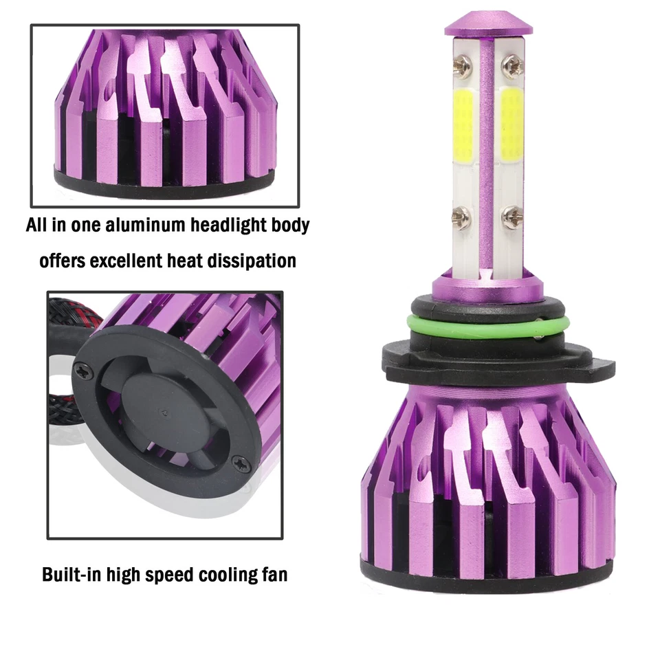 2X 9006 HB4 LED Headlight Bulbs Conversion Kit Lamp 6000K White 1200W 285000LM Foto 3 de 4