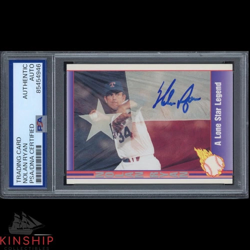 Nolan Ryan signed 1991 Pacific Trading Card PSA DNA Slab Baseball HOF Auto C4038
