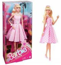BNIB Barbie The Movie Pink Gingham Dress Doll Margot Robbie