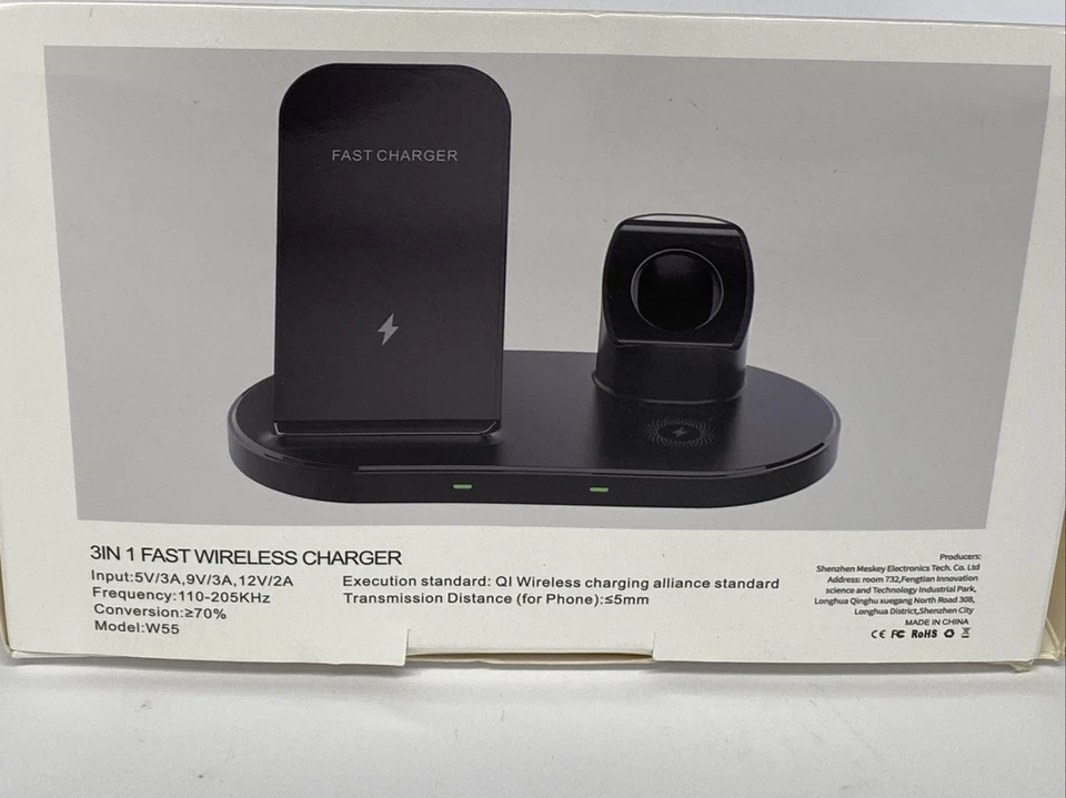 W55 Wireless ChargerDock 3in1 Charging Stand For Phone, Watch, Air Pods Pro New - Image 4 of 4