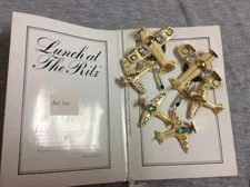 Lunch At The Ritz 1988 Jet Set Clip On Earrings