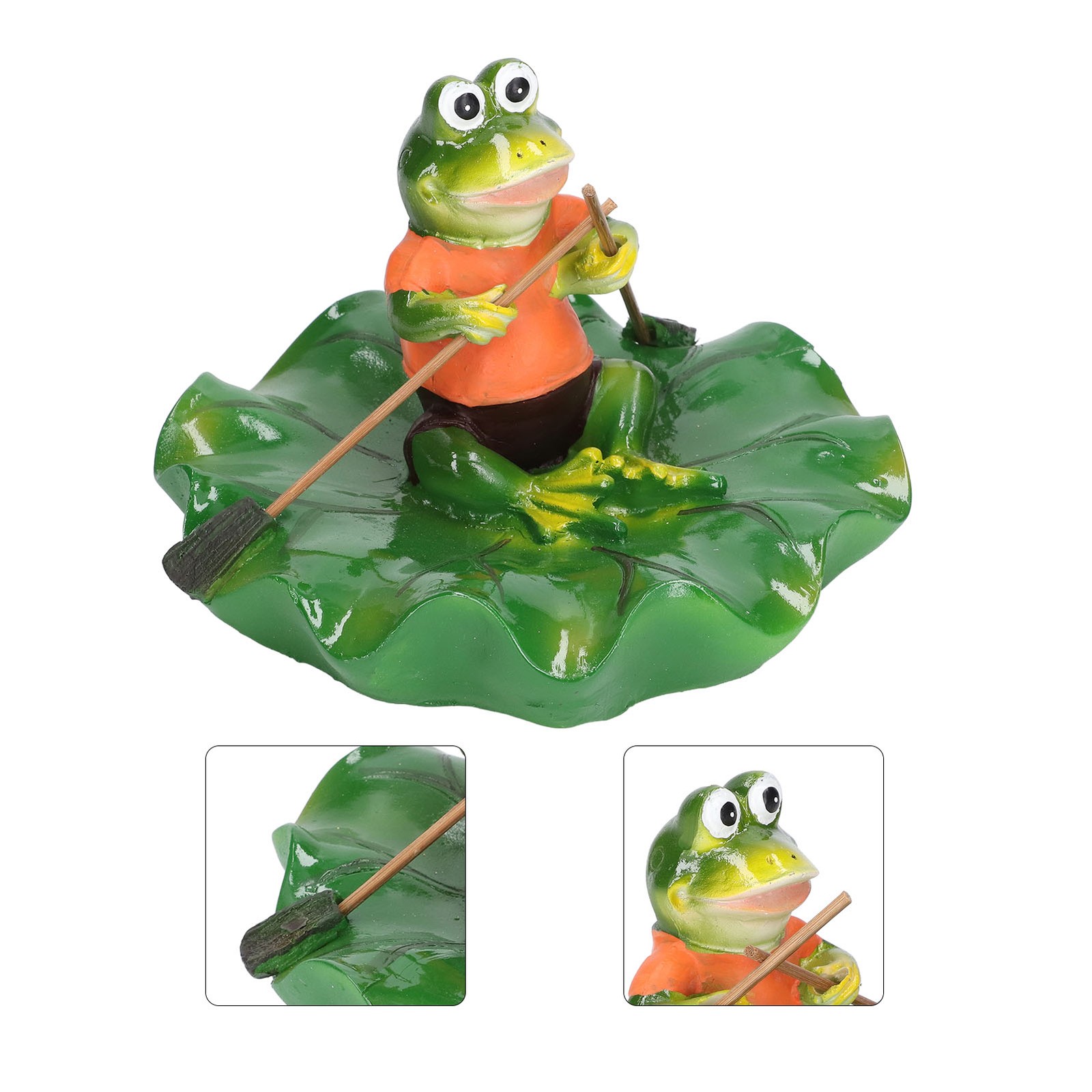Simulation Resin Floating Leaf Frogs Ornament Fish Pond Fountain Landscape