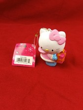 2006 Hello Kitty Ornaments Pink  Blue Holding Christmas Present HK0100