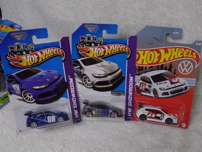 Hot Wheels Lot of 3 Volkswagen Scirocco GT24 ZAMAC Blue & White