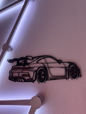 PORSCHE 911 GT3RS Silhouette Wand Schild Auto Geschenk Dekoration Garage 