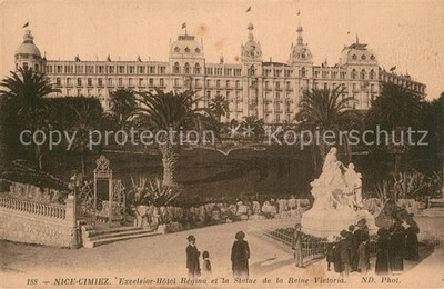 Cimiez Excelsior Hôtel Régina et la Statue de la Reine Victoria