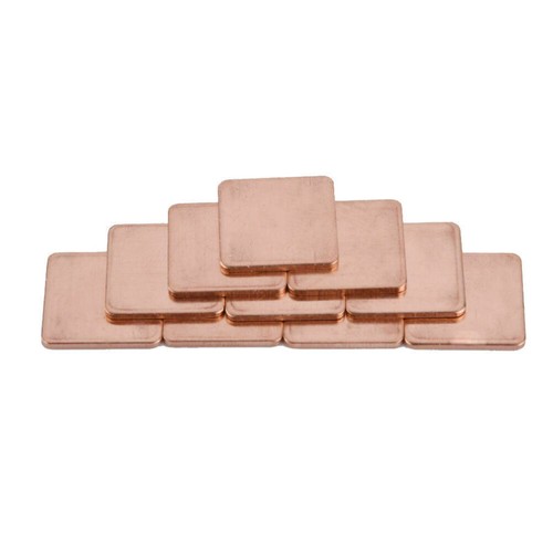 10 Pieces Thick Copper Hearsinks Cooling Copper Pad Shim laptop CPU 15*15*1mm D - Photo 2/8