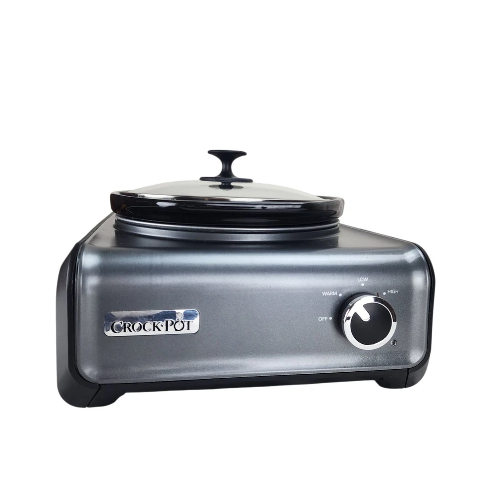 Crock Pot Hook Up 2.5 Quart Round Slow Cooker Black/Dark Gray SCCPMD2-CH Tested - Image 2 of 4