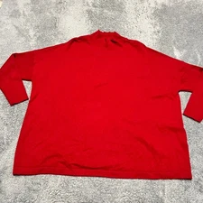 J Jill Cashmere Sweater Womens XXL Red Mock Neck Shirt