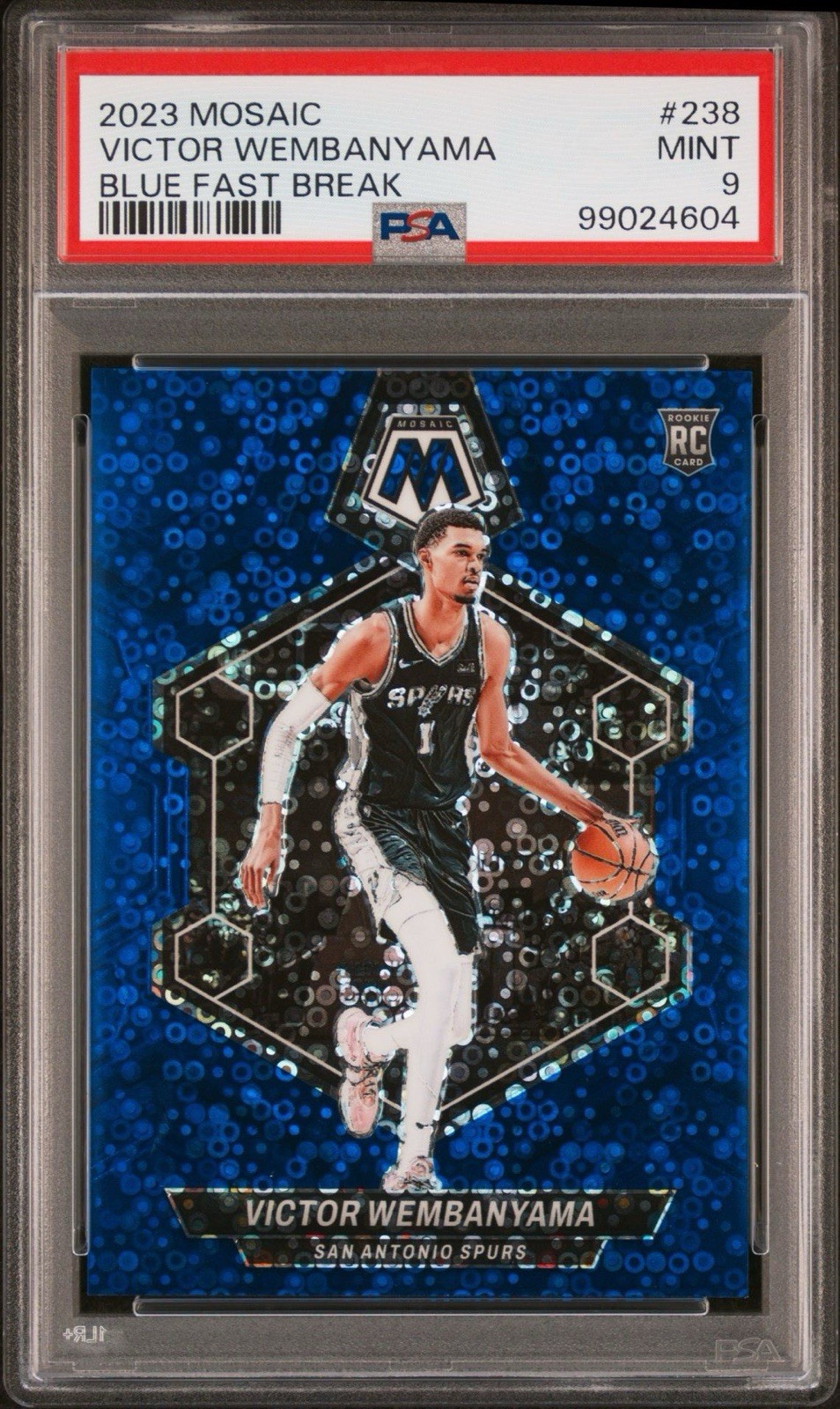2023 Panini Mosaic #238 Victor Wembanyama Blue Fast Break /85 PSA 9 Rookie RC
