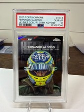 2025 Topps Chrome F1 Fernando Alonso Helmet Collection 75th Anniv /75 PSA 10