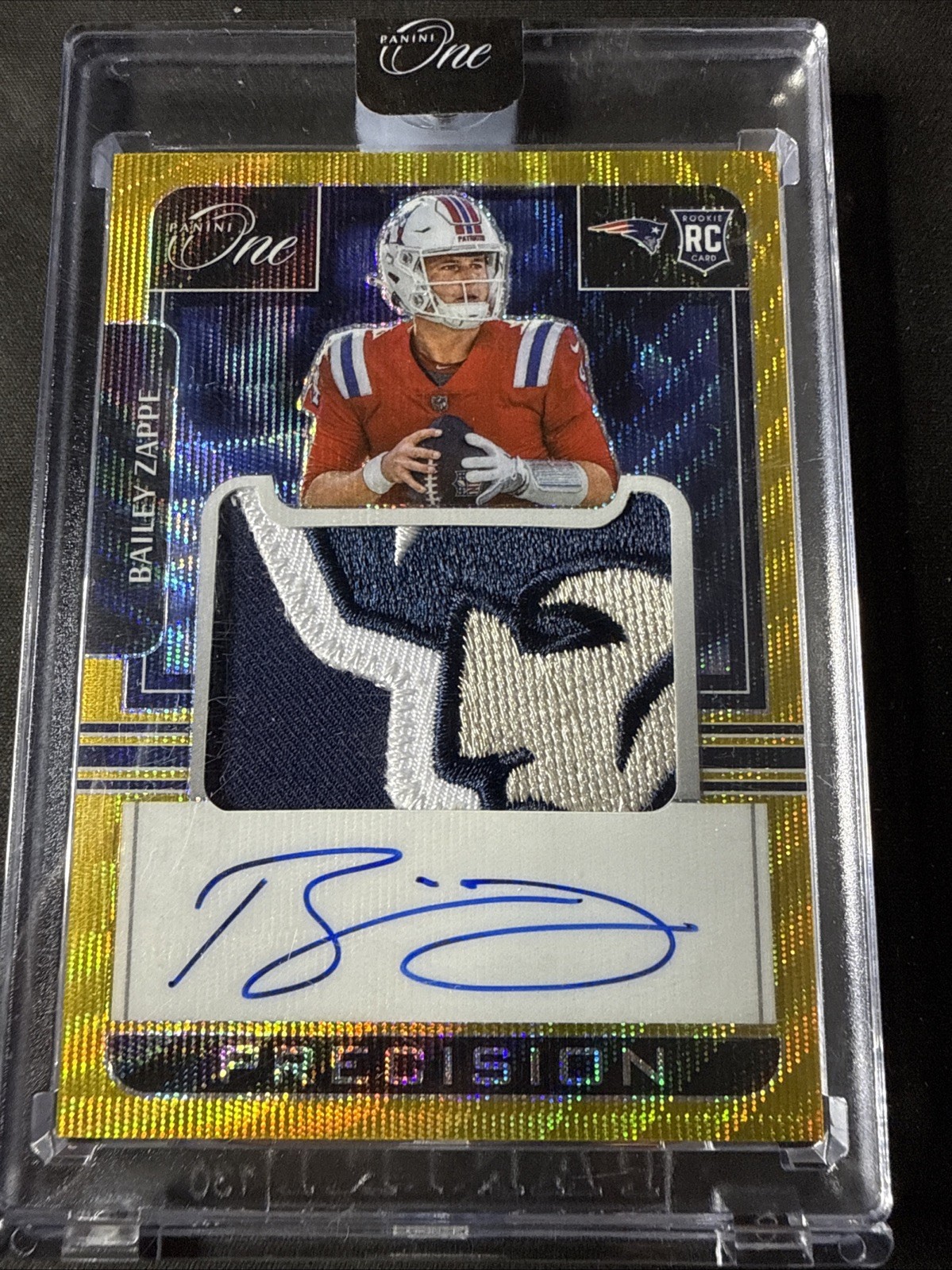 Bailey Zappe Panini One #316 Autograph Patch Gold