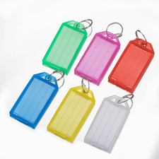 10-50Pcs Colorful Plastic Keychain Key Tags Label with Split Ring for DIY Number