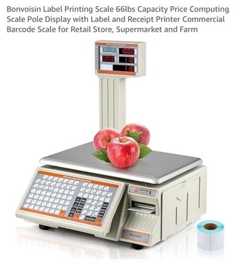 Bonvoisin Label Printing Scale 66lbs Capacity Price Computing Scale Pole Display