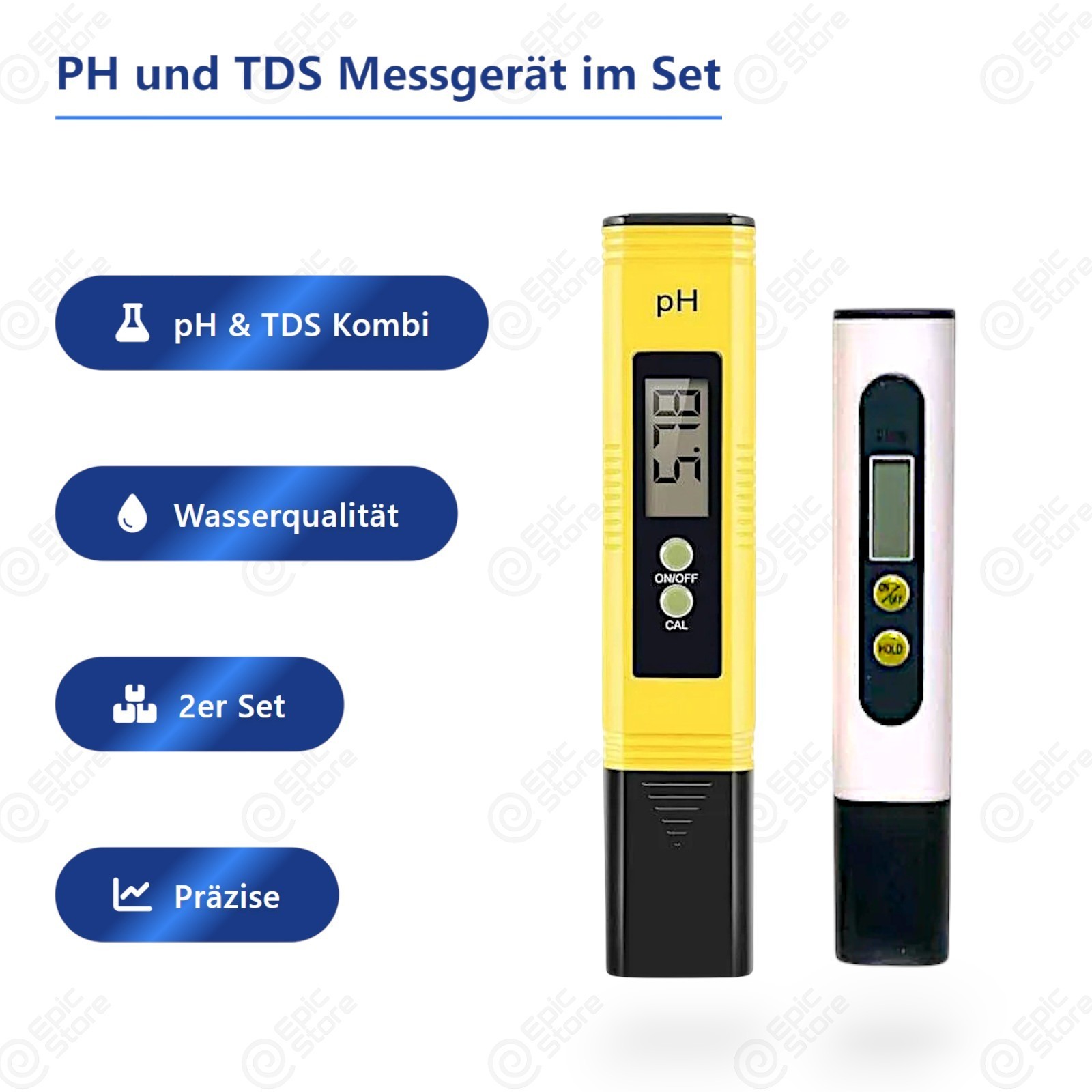 Juego de medidores de pH y TDS Pack calidad del agua probador digital medidor de conductividad