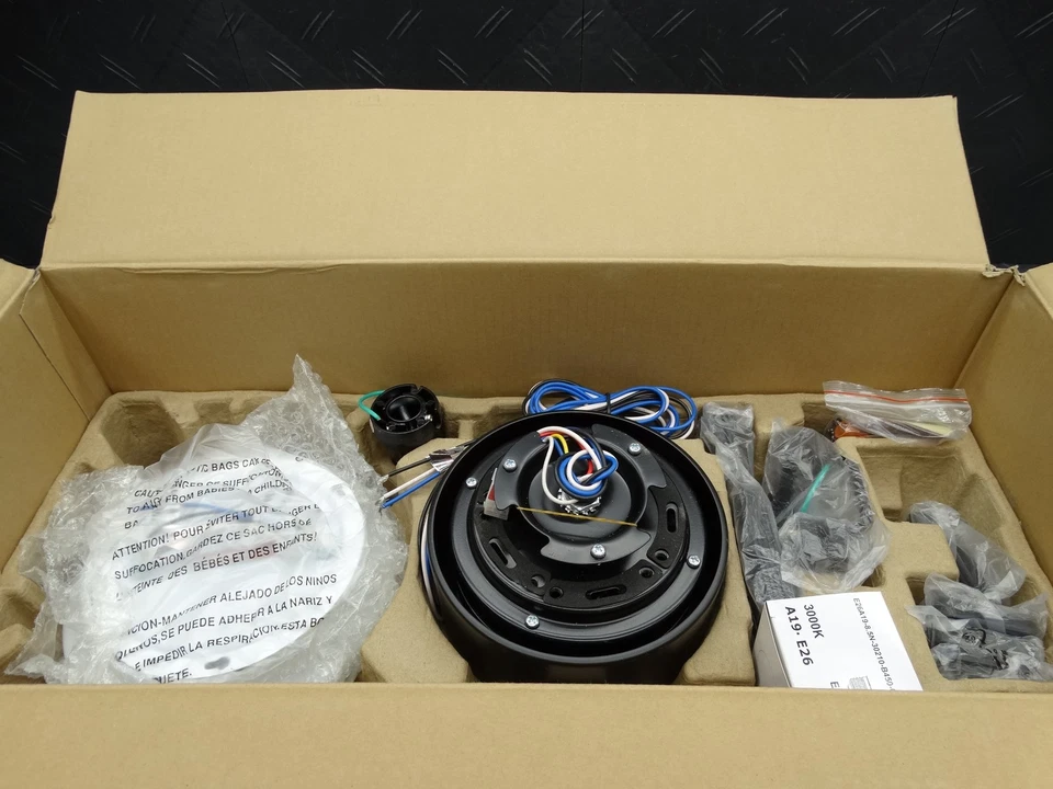 Hampton Bay 52in Corwin Indoor/Outdoor Matte Black LED Ceiling Fan w/ Light Kit - Image 3 of 4