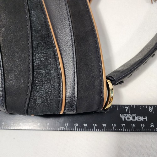 Gianni Bini Handbag Black Bronze Faux Leather Suede Purse Tassle, Braided Strap - Picture 12 of 14