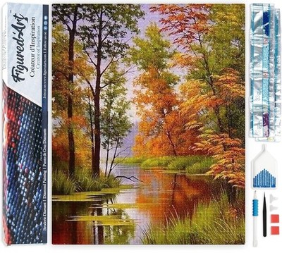 Figured'Art Diamond Painting Erwachsene 40x50cm Ganze Leinwand gerollt See im...