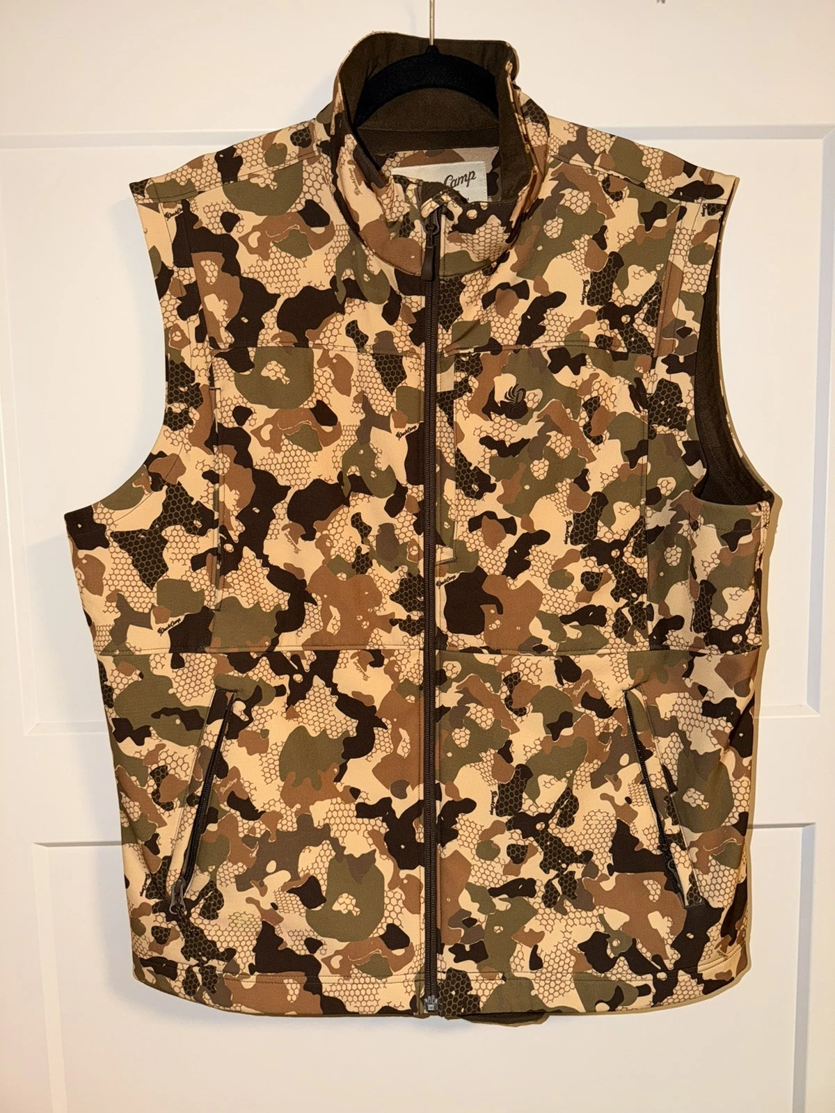 Duck Camp Vest Men's Large Contact Softshell Wetland Camo Outdoor Hunting