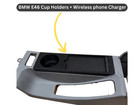 BMW E46 Cup Holder with Wireless Phone Charger