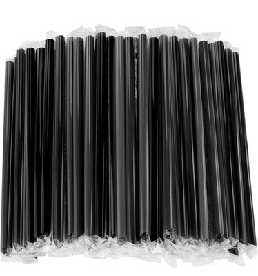 2000 Pack - Jumbo Black Boba Bubble Tea Straws | Individual Wrapped