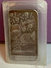 Merry Christmas 1989 National - 1 Troy oz .999 Silver Bar - Kid holding present
