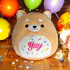 Squishmallows 10 Dog Plush Angie the Shiba Inu "YAY" Celebration Stuffed Animal