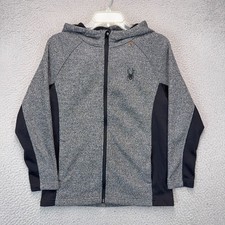 Spyder Core Sweater Youth Large Gray Full Zip Sweater Outdoor Hiking Casual