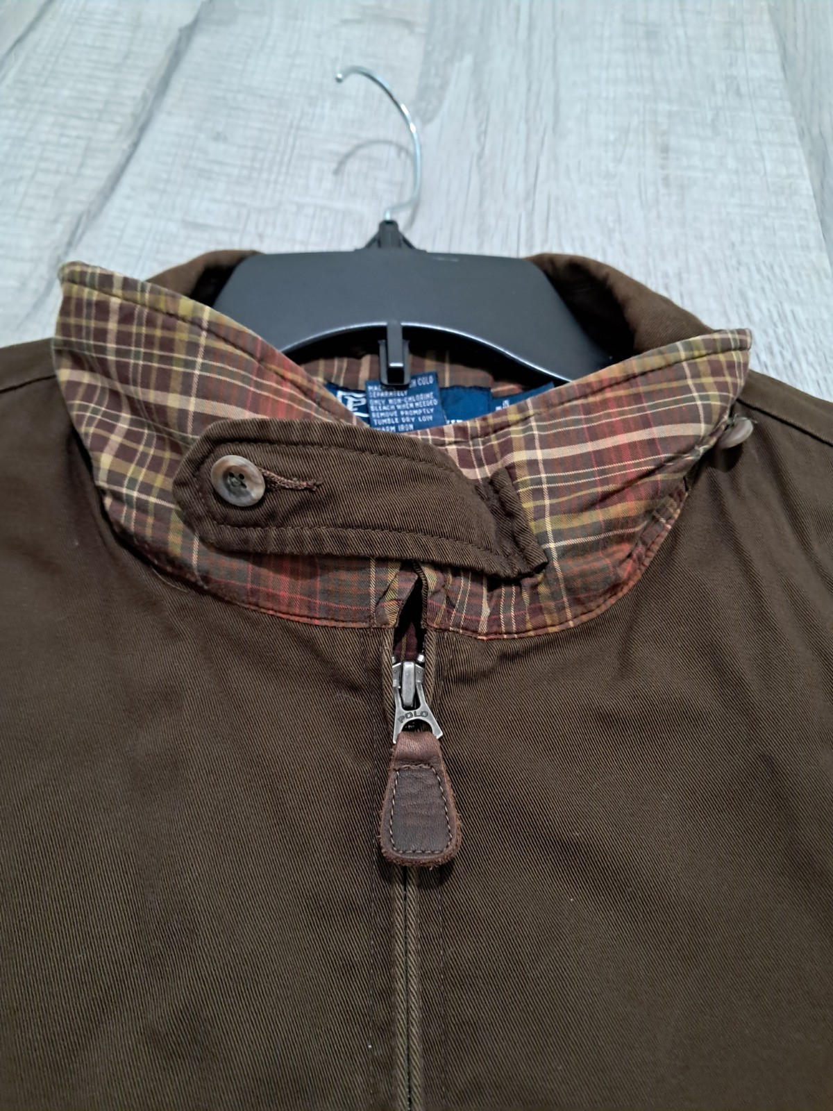 Polo Ralph Lauren Mens Harrington Jacket Size 2XL Cotton Brown Plaid Lined