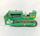 Vintage Tonka No. 2300 Green Bulldozer With Both Tracks & Working Blade