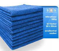 Sbs® MikrofasertüCher 30 X 30Cm Blau 10 StüCk Microfasertuch Reinigungstuch